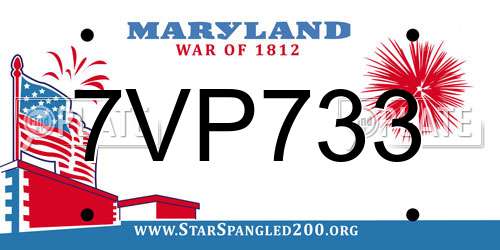 7VP733 Maryland License Plate