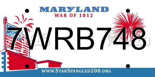 7WRB748 Maryland License Plate