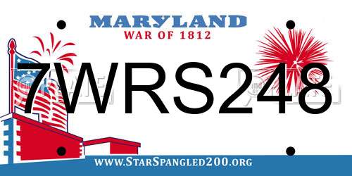 7WRS248 Maryland License Plate