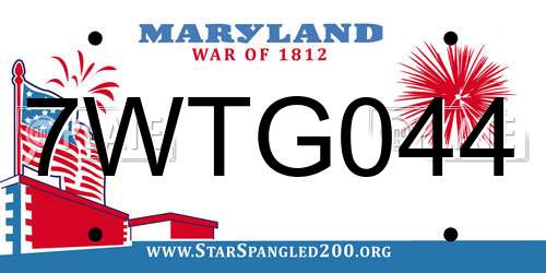 7WTG044 Maryland License Plate