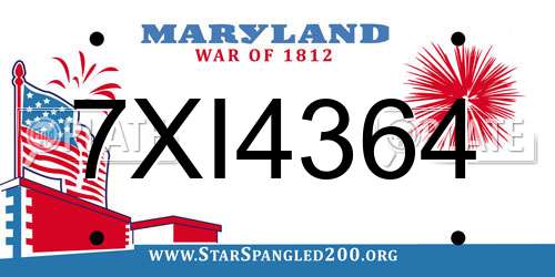 7XI4364 Maryland License Plate