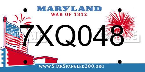 7XQ048 Maryland License Plate