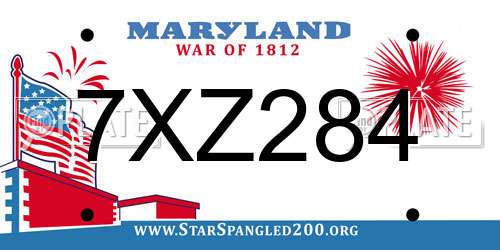 7XZ284 Maryland License Plate