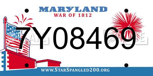 7Y08469 Maryland License Plate