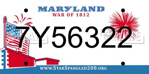 7Y56322 Maryland License Plate