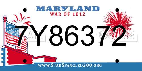 7Y86372 Maryland License Plate