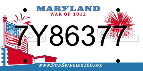 7Y86377 Maryland License Plate