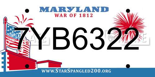 7YB6322 Maryland License Plate