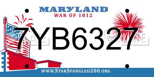 7YB6327 Maryland License Plate