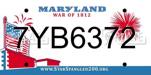 7YB6372 Maryland License Plate