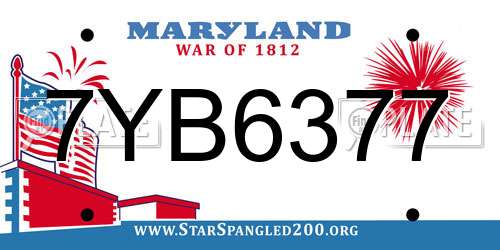 7YB6377 Maryland License Plate