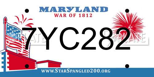 7YC282 Maryland License Plate