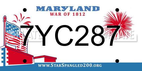 7YC287 Maryland License Plate
