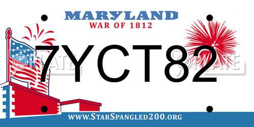 7YCT82 Maryland License Plate