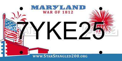 7YKE25 Maryland License Plate