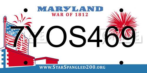 7YOS469 Maryland License Plate