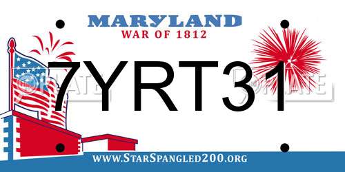 7YRT31 Maryland License Plate