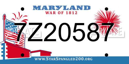 7Z20587 Maryland License Plate