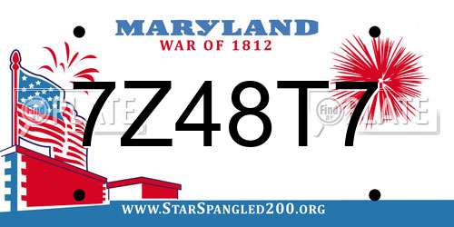 7Z48T7 Maryland License Plate