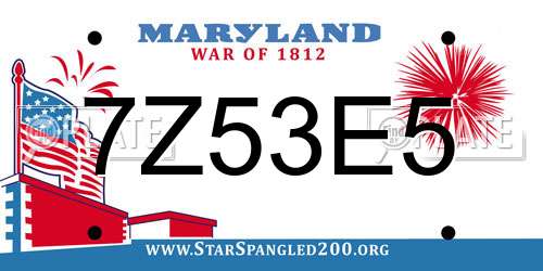 7Z53E5 Maryland License Plate