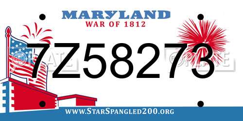 7Z58273 Maryland License Plate