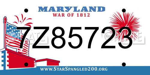 7Z85723 Maryland License Plate