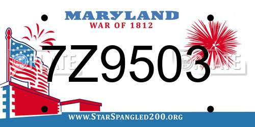 7Z9503 Maryland License Plate