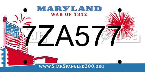 7ZA577 Maryland License Plate