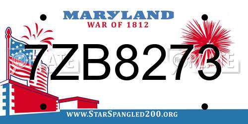 7ZB8273 Maryland License Plate