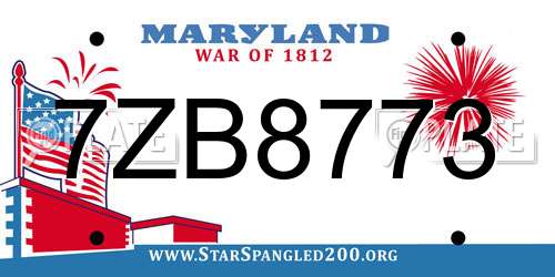 7ZB8773 Maryland License Plate