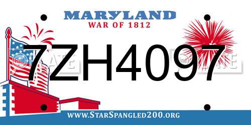 7ZH4097 Maryland License Plate