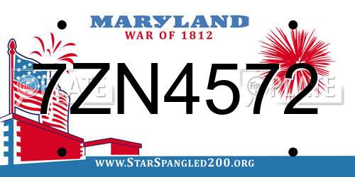 7ZN4572 Maryland License Plate