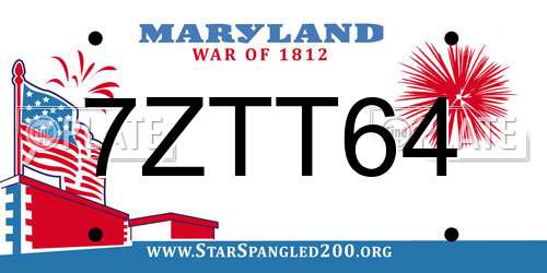 7ZTT64 Maryland License Plate