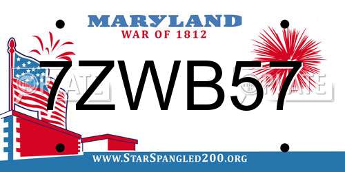 7ZWB57 Maryland License Plate