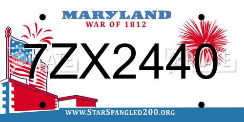 7ZX2440 Maryland License Plate