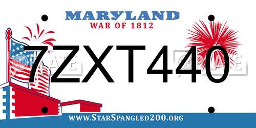 7ZXT440 Maryland License Plate