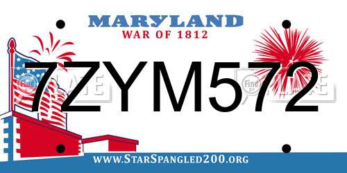 7ZYM572 Maryland License Plate