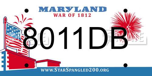 8011DB Maryland License Plate