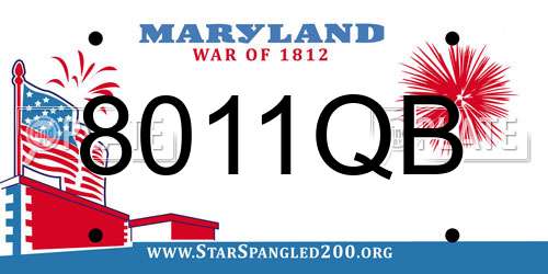 8011QB Maryland License Plate