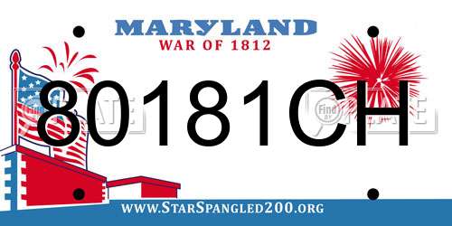 80181CH Maryland License Plate