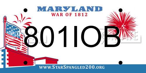 801IOB Maryland License Plate