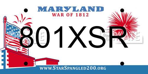 801XSR Maryland License Plate