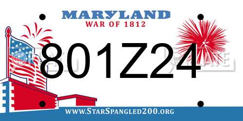 801Z24 Maryland License Plate