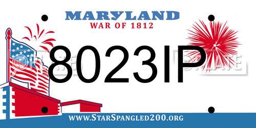 8023IP Maryland License Plate