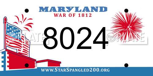 8024 Maryland License Plate