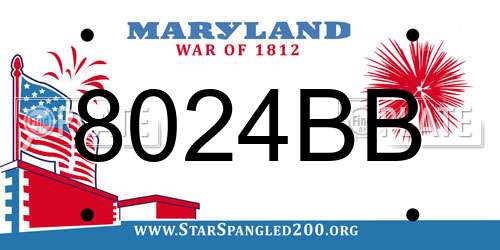 8024BB Maryland License Plate