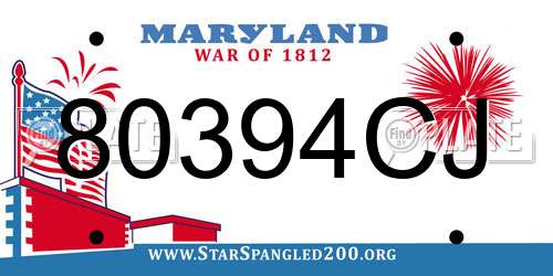 80394CJ Maryland License Plate