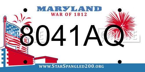 8041AQ Maryland License Plate