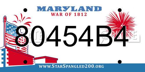 80454B4 Maryland License Plate