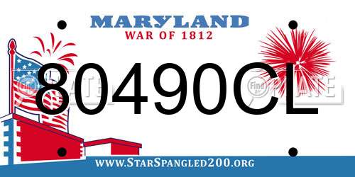 80490CL Maryland License Plate